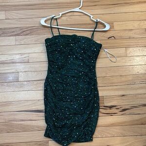 Lulu's Sparkling Green Mini Dress